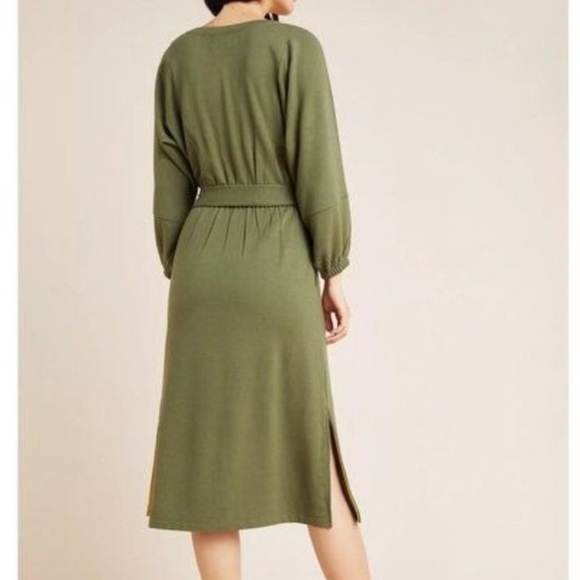 Anthropologie Thalia dolman sleeve green fleece midi dress - Picture 10 of 12